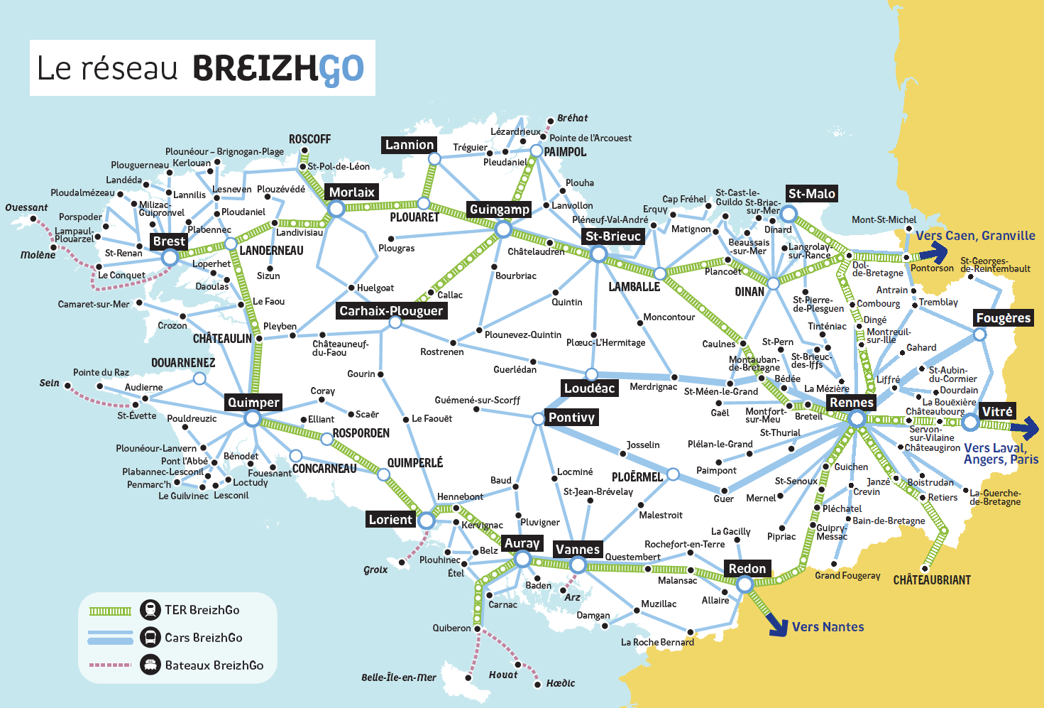 Carte du réseau BreizhGo