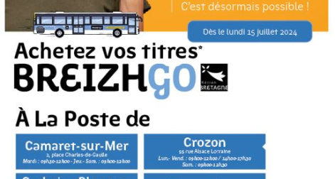 Nouveauté achetez vos titres BreizhGo à la Poste !